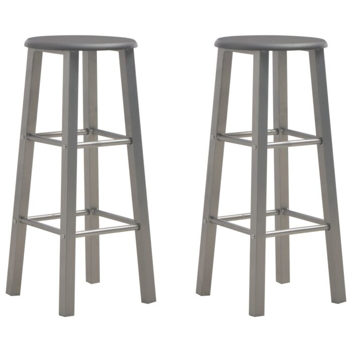 Tabourets de bar lot de 2 anthracite MDF – Image 1