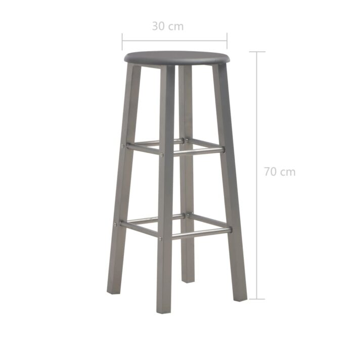 Tabourets de bar lot de 2 anthracite MDF – Image 5