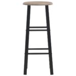 Tabourets de bar lot de 2 noir MDF – Image 2
