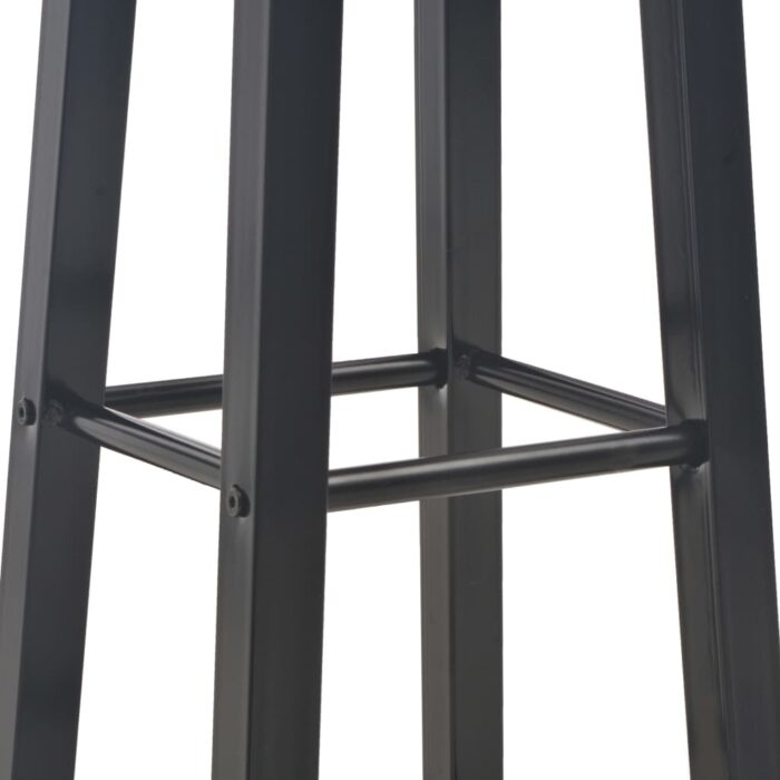 Tabourets de bar lot de 2 noir MDF – Image 4