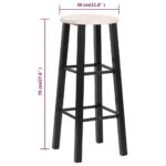 Tabourets de bar lot de 2 noir MDF – Image 6