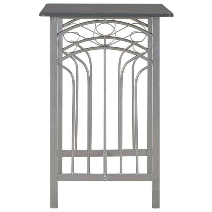 Ensemble de bar 3 pcs Bois et acier Anthracite – Image 3