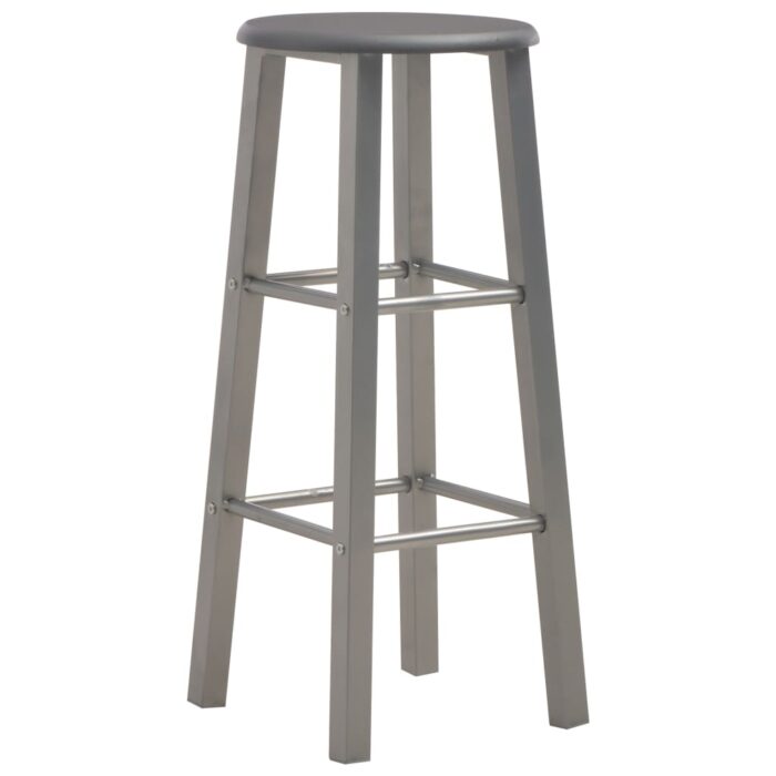 Ensemble de bar 3 pcs Bois et acier Anthracite – Image 5