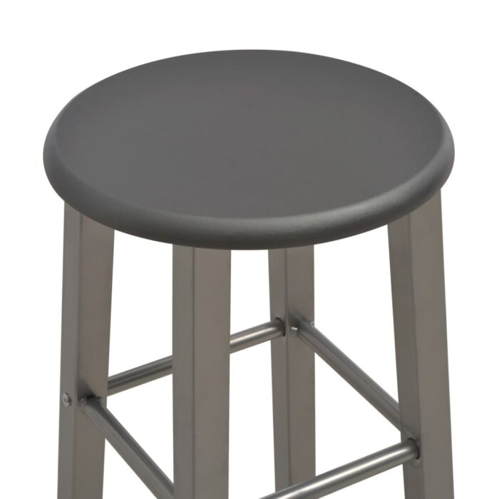 Ensemble de bar 3 pcs Bois et acier Anthracite – Image 7