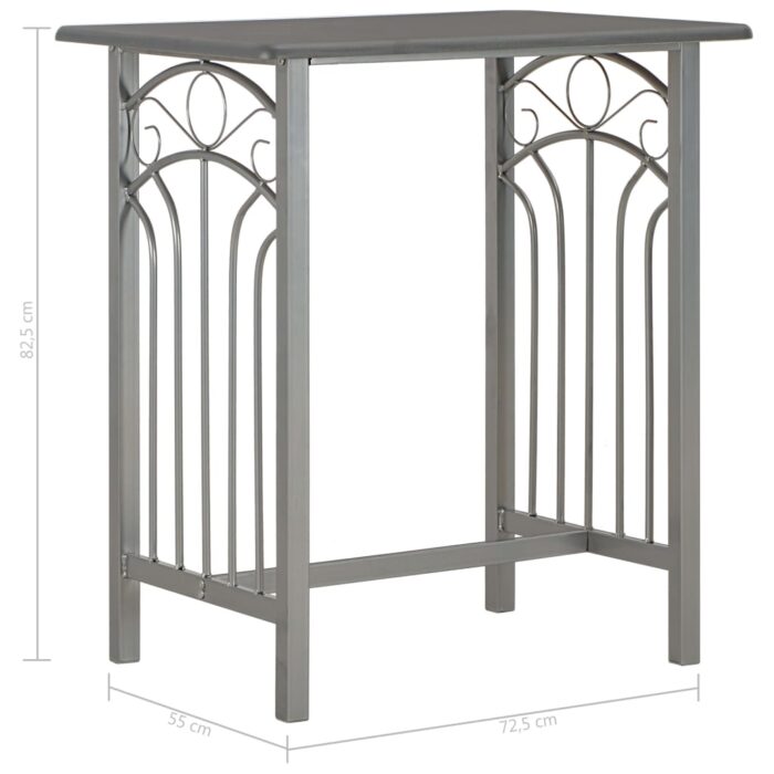 Ensemble de bar 3 pcs Bois et acier Anthracite – Image 9