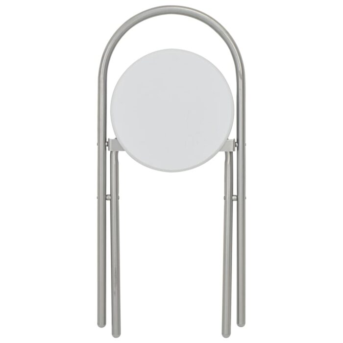 Ensemble à dîner pliant 3 pcs et étagère de rangement MDF acier – Image 11