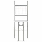 Ensemble à dîner pliant 3 pcs et étagère de rangement MDF acier – Image 5