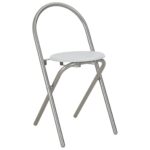 Ensemble à dîner pliant 3 pcs et étagère de rangement MDF acier – Image 8