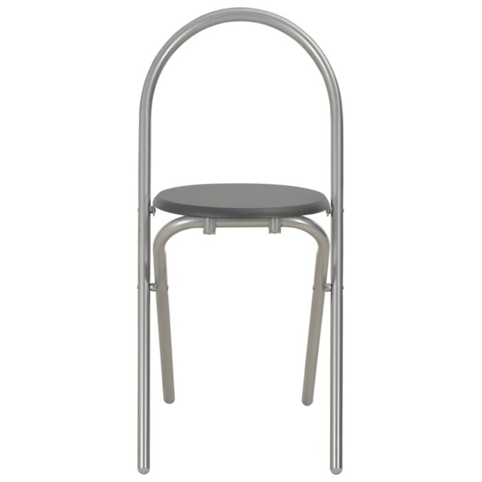 Ensemble à dîner pliant 3 pcs et étagère de rangement MDF acier – Image 10