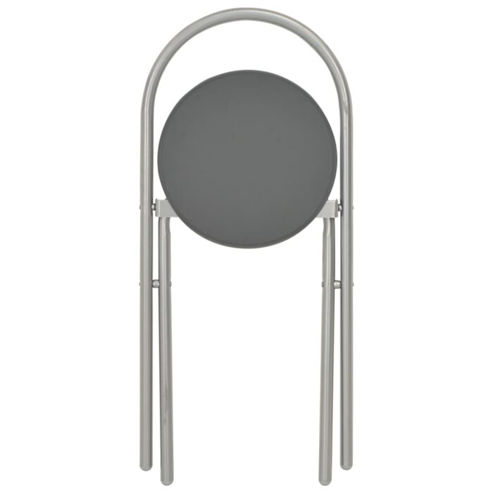 Ensemble à dîner pliant 3 pcs et étagère de rangement MDF acier – Image 11