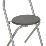 Ensemble à dîner pliant 3 pcs et étagère de rangement MDF acier – Image 12