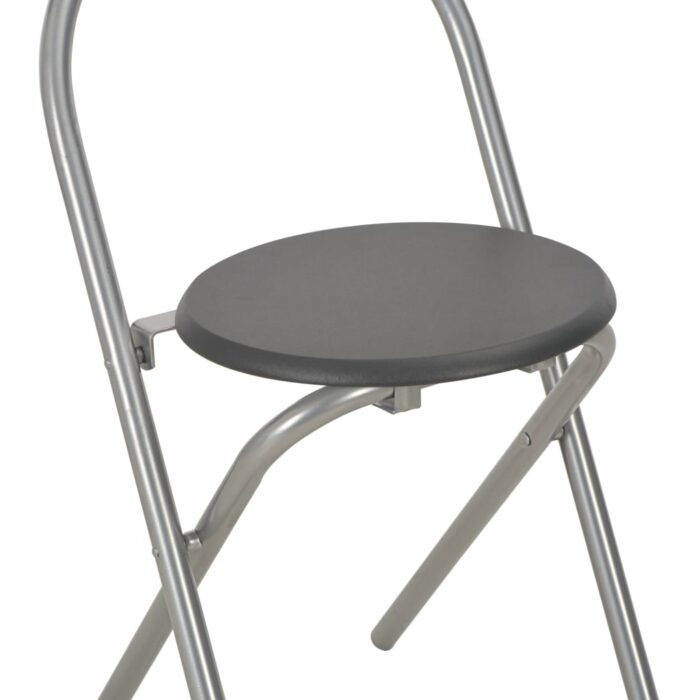 Ensemble à dîner pliant 3 pcs et étagère de rangement MDF acier – Image 12