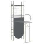 Ensemble à dîner pliant 3 pcs et étagère de rangement MDF acier – Image 3