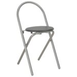 Ensemble à dîner pliant 3 pcs et étagère de rangement MDF acier – Image 8
