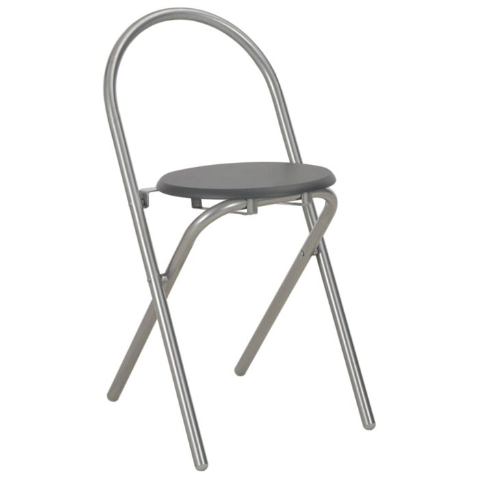 Ensemble à dîner pliant 3 pcs et étagère de rangement MDF acier – Image 8