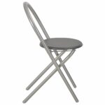 Ensemble à dîner pliant 3 pcs et étagère de rangement MDF acier – Image 9