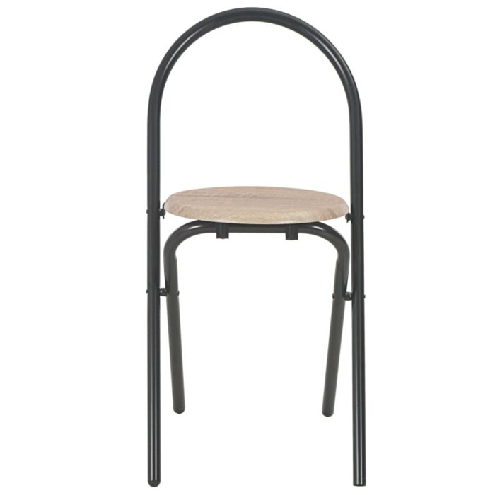 Ensemble à dîner pliant 3 pcs et étagère de rangement MDF acier – Image 10