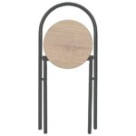 Ensemble à dîner pliant 3 pcs et étagère de rangement MDF acier – Image 11