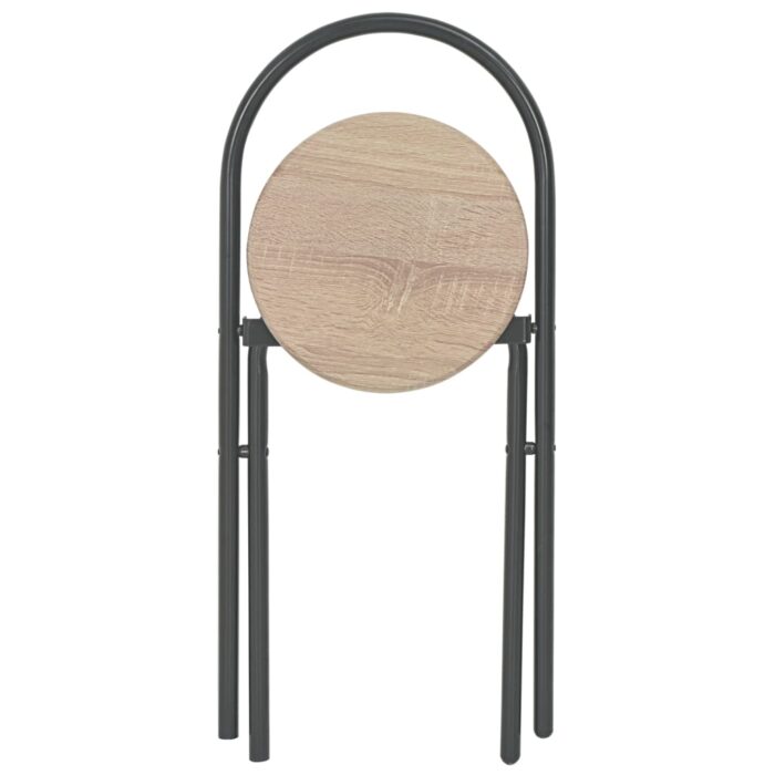 Ensemble à dîner pliant 3 pcs et étagère de rangement MDF acier – Image 11