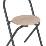 Ensemble à dîner pliant 3 pcs et étagère de rangement MDF acier – Image 12