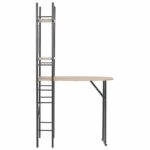 Ensemble à dîner pliant 3 pcs et étagère de rangement MDF acier – Image 4