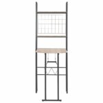 Ensemble à dîner pliant 3 pcs et étagère de rangement MDF acier – Image 5