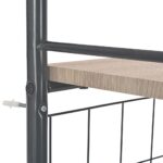 Ensemble à dîner pliant 3 pcs et étagère de rangement MDF acier – Image 6