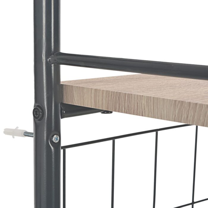 Ensemble à dîner pliant 3 pcs et étagère de rangement MDF acier – Image 6