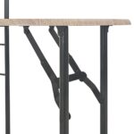 Ensemble à dîner pliant 3 pcs et étagère de rangement MDF acier – Image 7