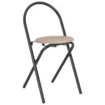 Ensemble à dîner pliant 3 pcs et étagère de rangement MDF acier – Image 8