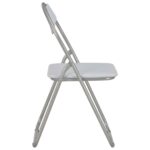 Chaises pliantes à manger lot de 2 blanc similicuir – Image 3