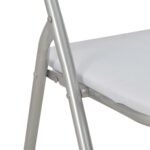 Chaises pliantes à manger lot de 6 blanc similicuir – Image 5