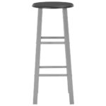 Tabourets de bar lot de 2 argenté MDF – Image 2