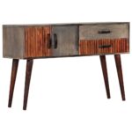 Table console Gris 120x35x75 cm Bois de manguier massif brut – Image 10