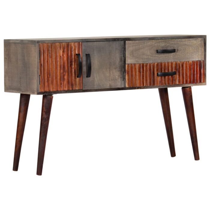 Table console Gris 120x35x75 cm Bois de manguier massif brut – Image 10