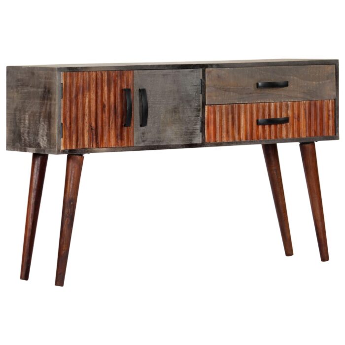Table console Gris 120x35x75 cm Bois de manguier massif brut – Image 11