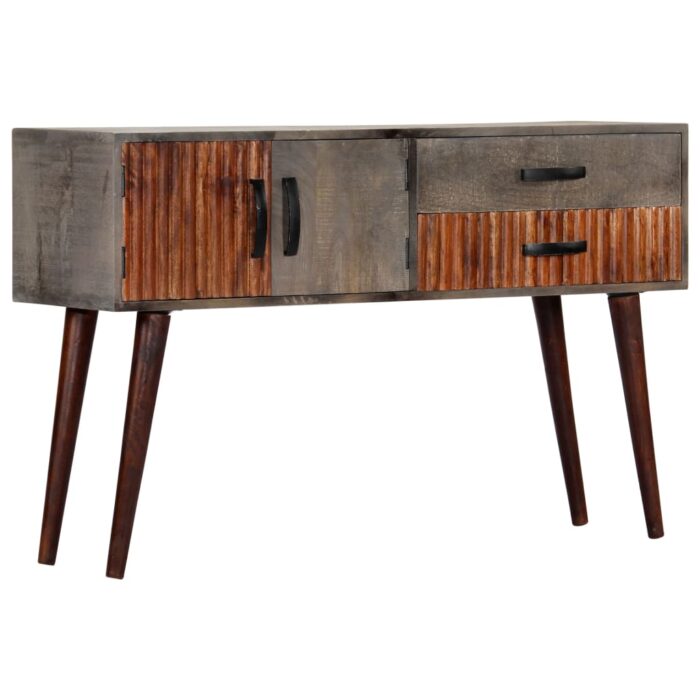 Table console Gris 120x35x75 cm Bois de manguier massif brut – Image 12