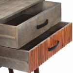 Table console Gris 120x35x75 cm Bois de manguier massif brut – Image 6