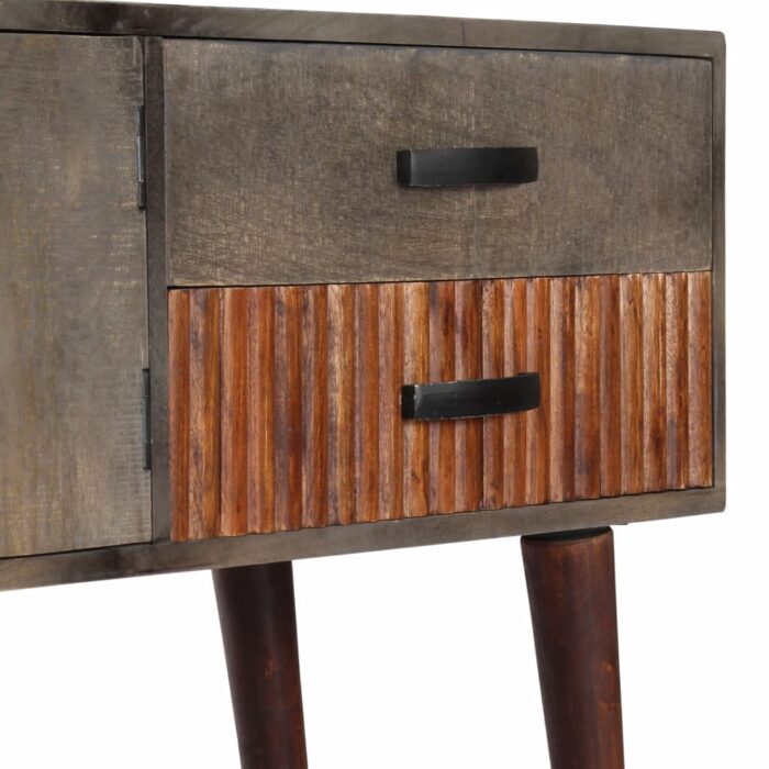 Table console Gris 120x35x75 cm Bois de manguier massif brut – Image 7