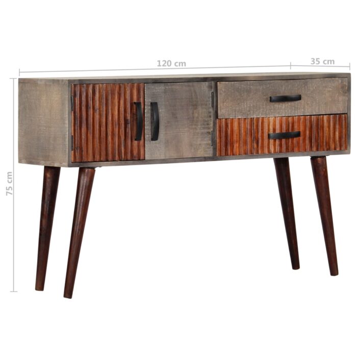 Table console Gris 120x35x75 cm Bois de manguier massif brut – Image 8