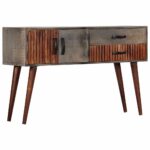 Table console Gris 120x35x75 cm Bois de manguier massif brut – Image 9