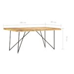 Table à manger 180x90x76 cm Bois de manguier massif – Image 5