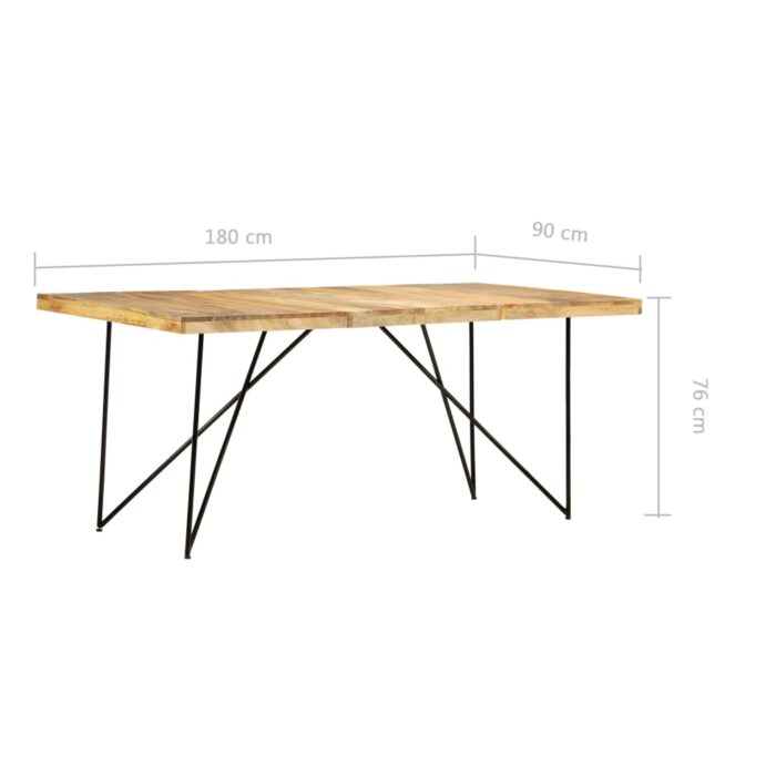 Table à manger 180x90x76 cm Bois de manguier massif – Image 5