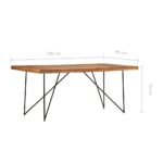 Table à manger 180x90x76 cm Bois d'acacia massif – Image 5