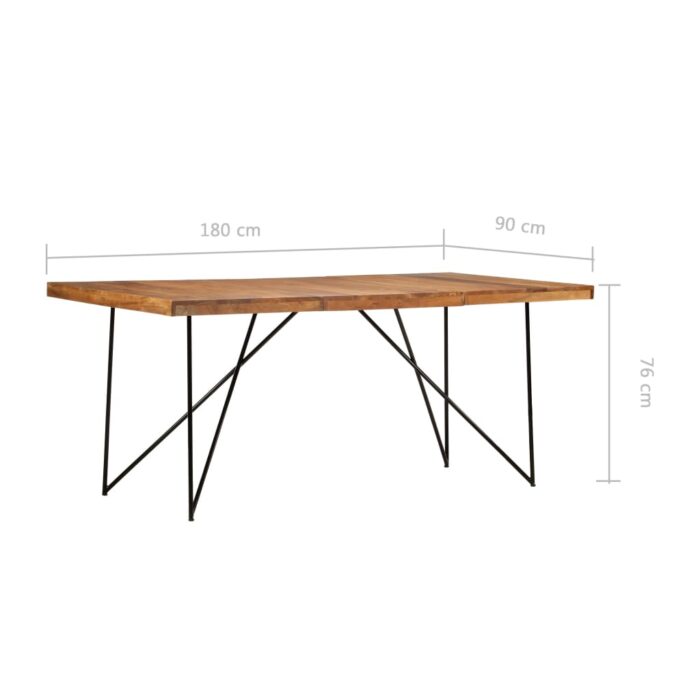 Table à manger 180x90x76 cm Bois d'acacia massif – Image 5