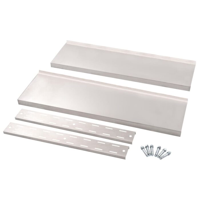 Étagère murale à 2 niveaux Acier inoxydable 100x30 cm – Image 3