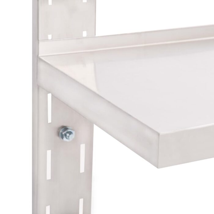 Étagère murale à 2 niveaux Acier inoxydable 150x30 cm – Image 2