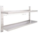 Étagère murale à 2 niveaux Acier inoxydable 150x30 cm – Image 5