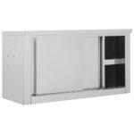 Armoire de cuisine avec portes coulissantes 90x40x50 cm Inox – Image 3