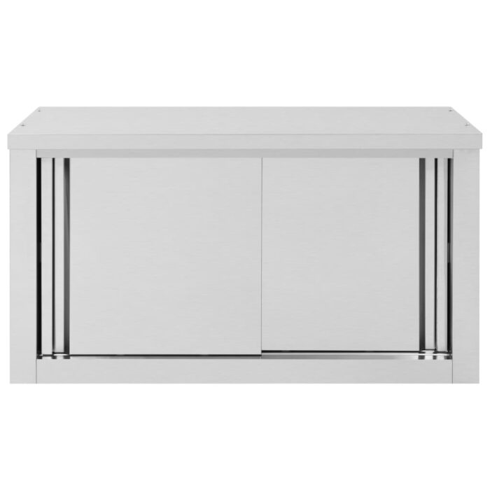 Armoire de cuisine avec portes coulissantes 90x40x50 cm Inox – Image 5